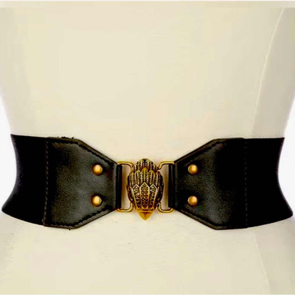 New Kurt Geiger London 2.55" Elastic Eagle Waist Belt - Picture 5 of 9
